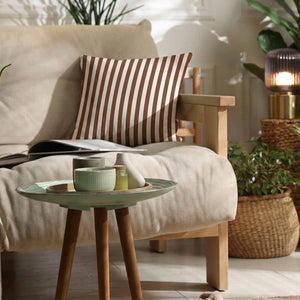 brown-and-off-white stripe bespoke stripe cushion covers