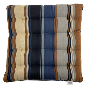 chair seat pad grey stripe