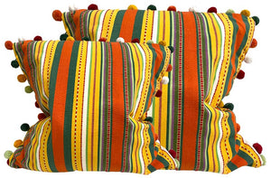 40x40 50x50 yellow orange green stripe cushion covers