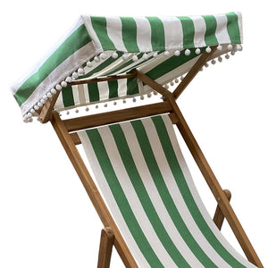 deckchair canopy white green stripe