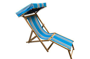 Turquoise Deckchair Canvas on edwardian style deckchair