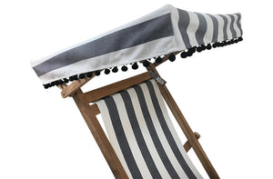 deck chair fabric grey white stripe