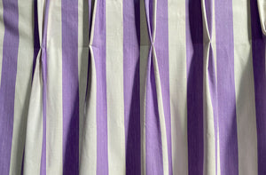 Purple White Striped Curtains