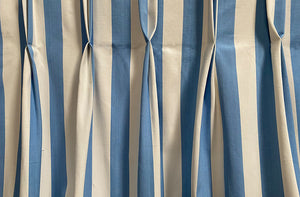 Sky Blue and White Striped Curtains