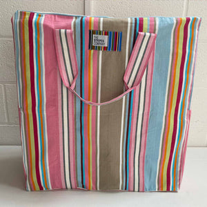 jumbo striped cotton storage bags