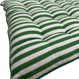 Shamrock Green and white striped seat pad cushion