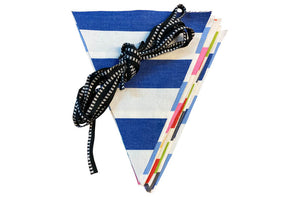 pre-cut bunting triangles deckchair stripes