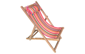 retro orange stripe deckchair canvas on deck chair