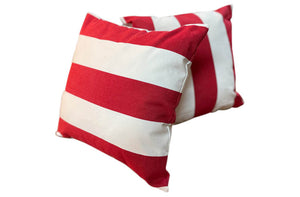 red white cushion fabric