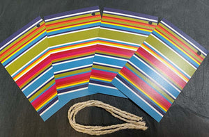 red green blue stripe gift tags