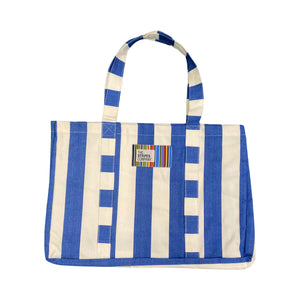 xl blue and white striped tote bag