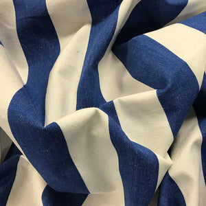 blue off white stripe fabric