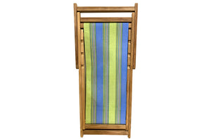 stripe deckchair canvas on teak deckchair