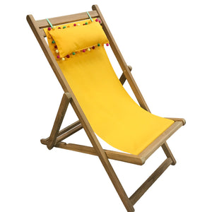 yellow deck chair material on deckchair