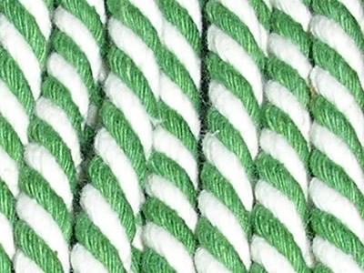 Green  Striped Cord | Green and White Striped Rope 