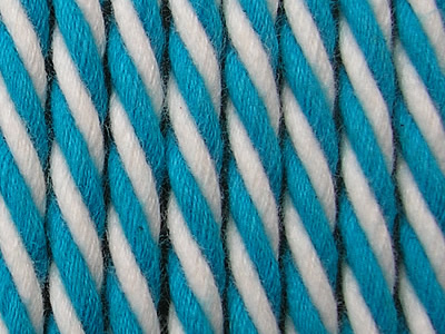 Turquoise Striped Cord | Striped Rope Turquoise and White Stripes