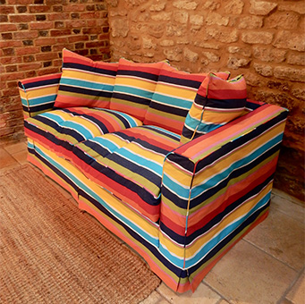 Stripe fabrics to recover sofas