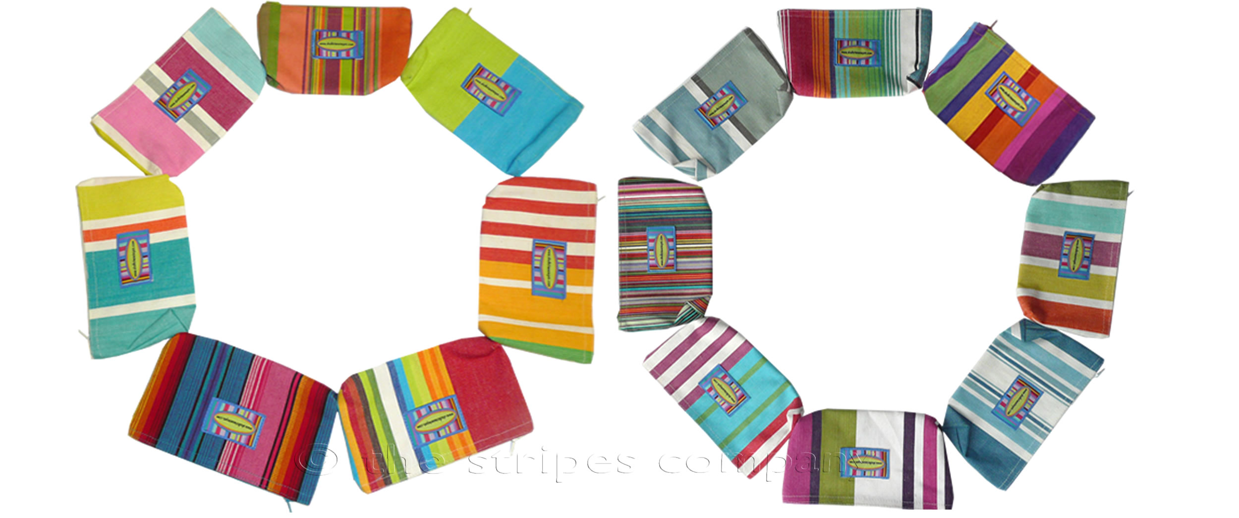 Striped Purses | Small Zipped Bags | Cosmetic Bags