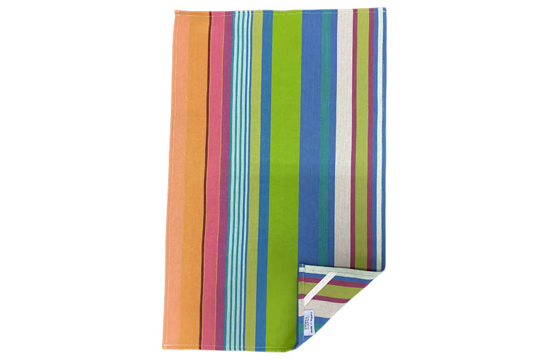 Green, Blue, Terracotta Stripe Tea Towels | Striped Tea Towels