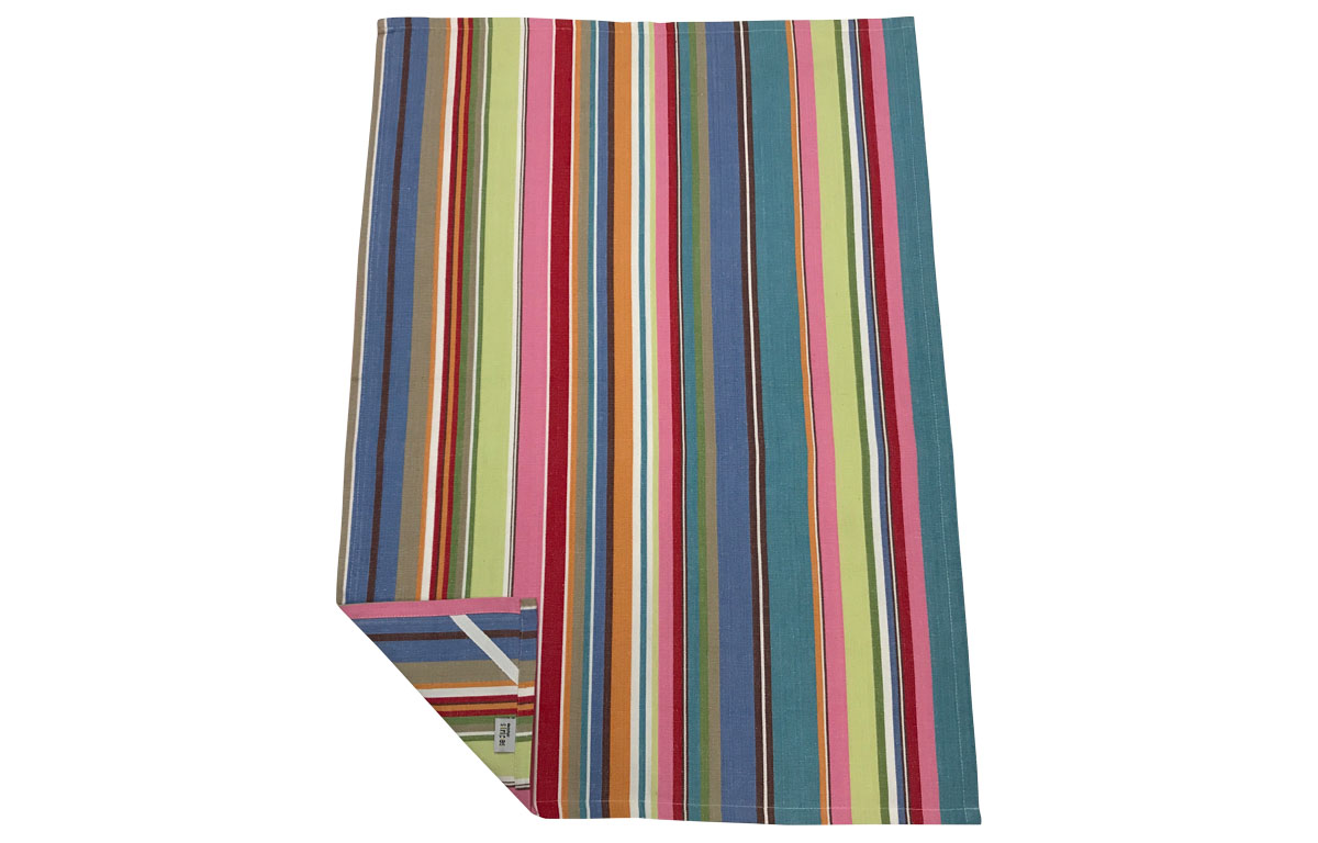 Blue Pink Stripe Tea Towels | Striped Teatowels Baseball Stripes