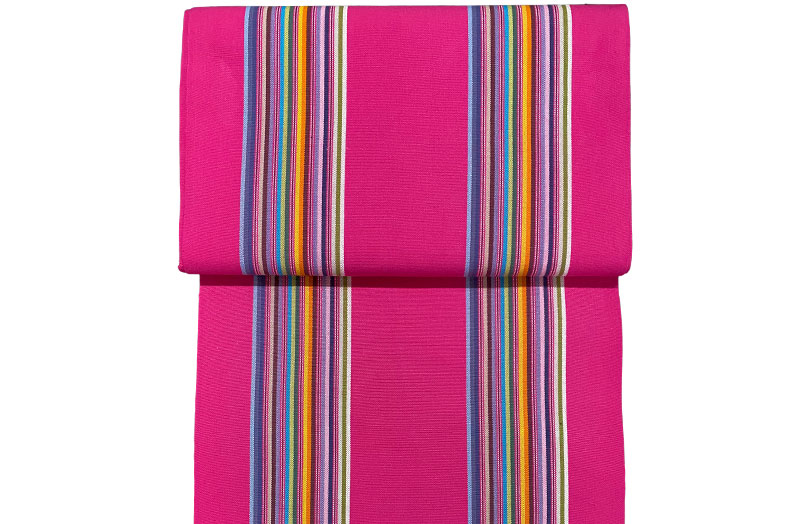 Bright Pink With Rainbow Stripes Replacement Deck Chair Slings