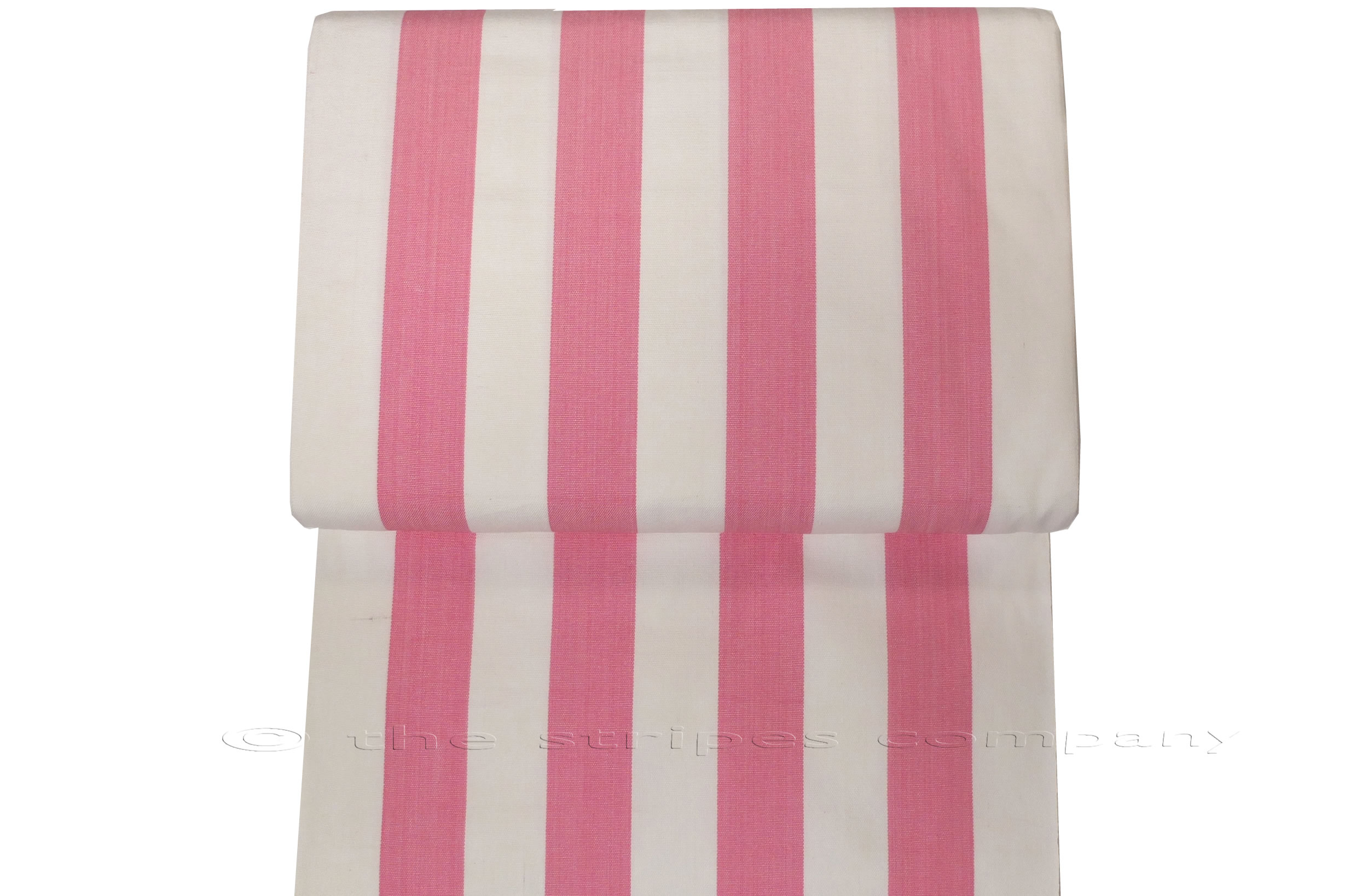 Pink White Striped Deckchair Canvas Fabric