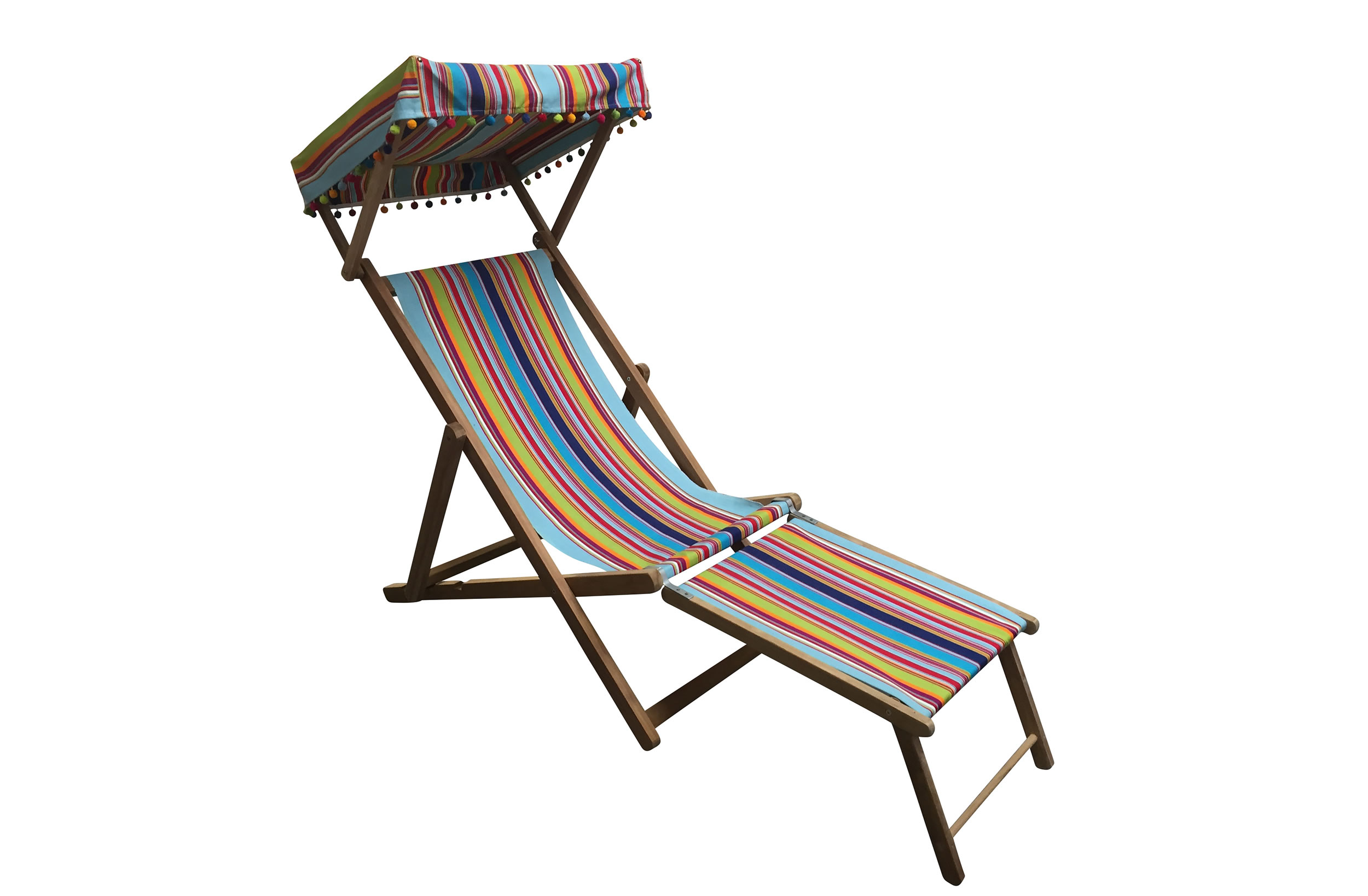 Flamenco Edwardian Deckchairs with Canopy and Footstool