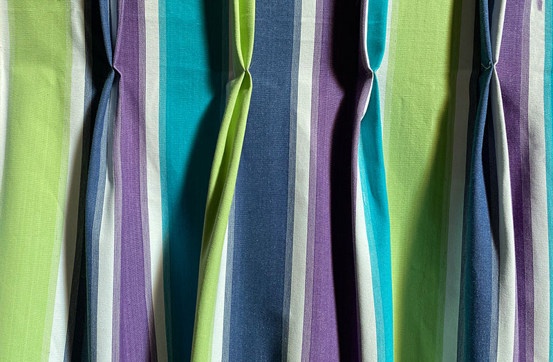 curtain fabric navy lime turquoise purple white stripes