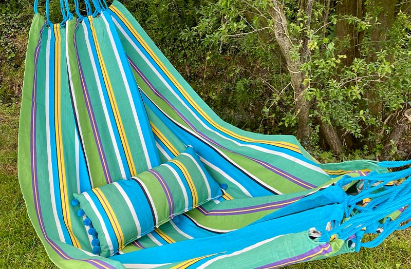  Green, Turquoise and White Striped Hammocks | Garden or Indoor Hammock