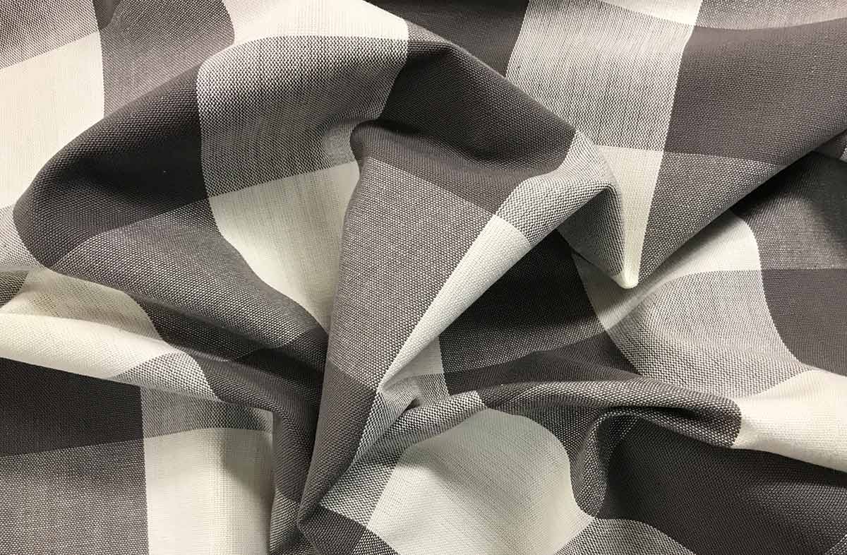 Grey Gingham Large Check Fabrics