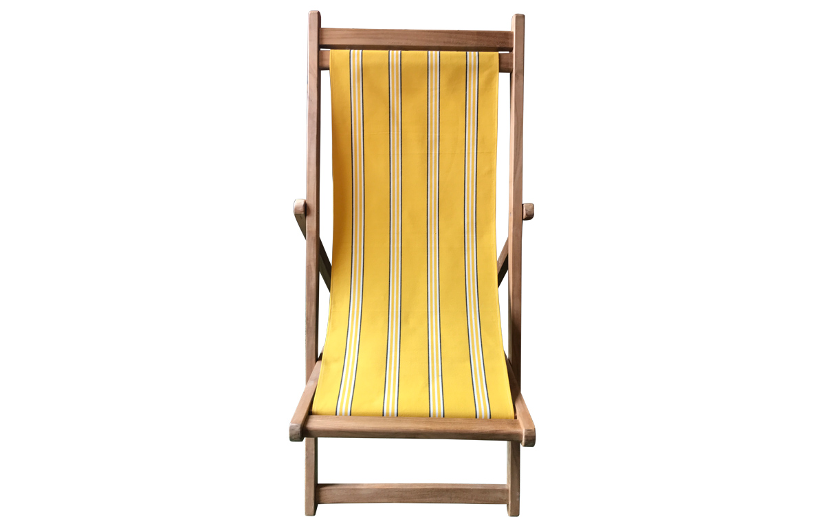 Yellow Stripe Premium Deck Chair - Handball Stripe