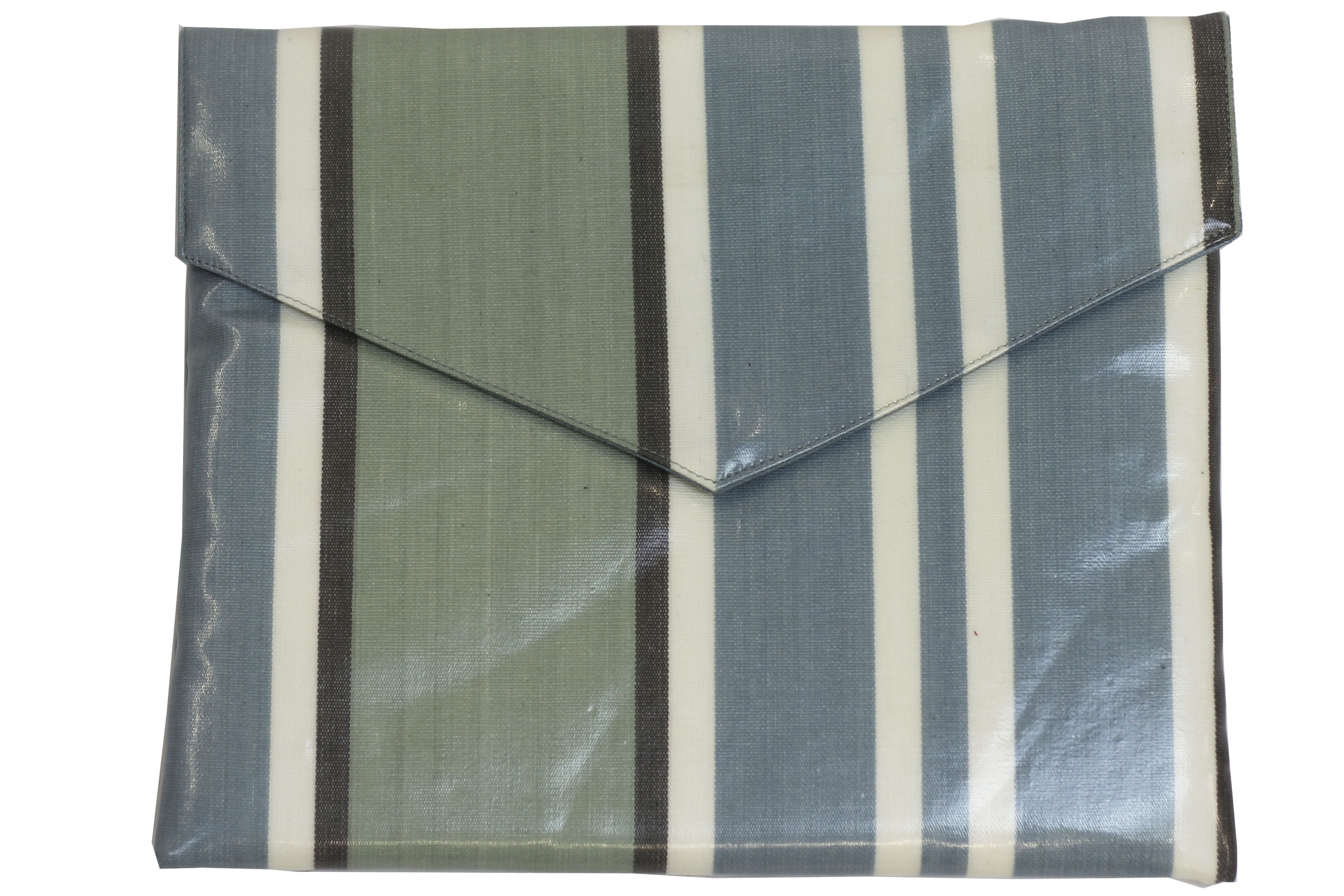 Teal Striped PVC Clutch Bags Kendo Teal Stripes