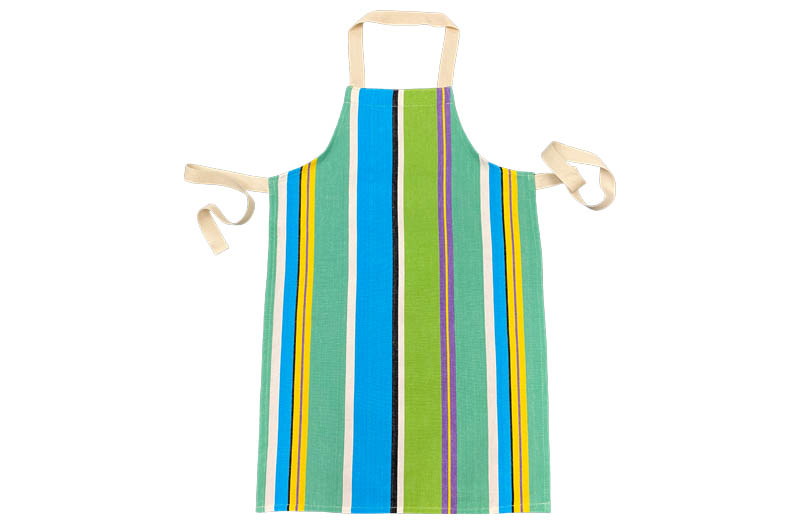Green, Turquoise, White Striped Childrens Aprons
