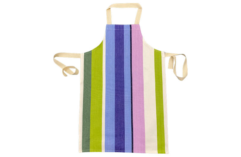 Green Striped Kids Aprons | Childs Aprons Green Blue Purple  Stripes