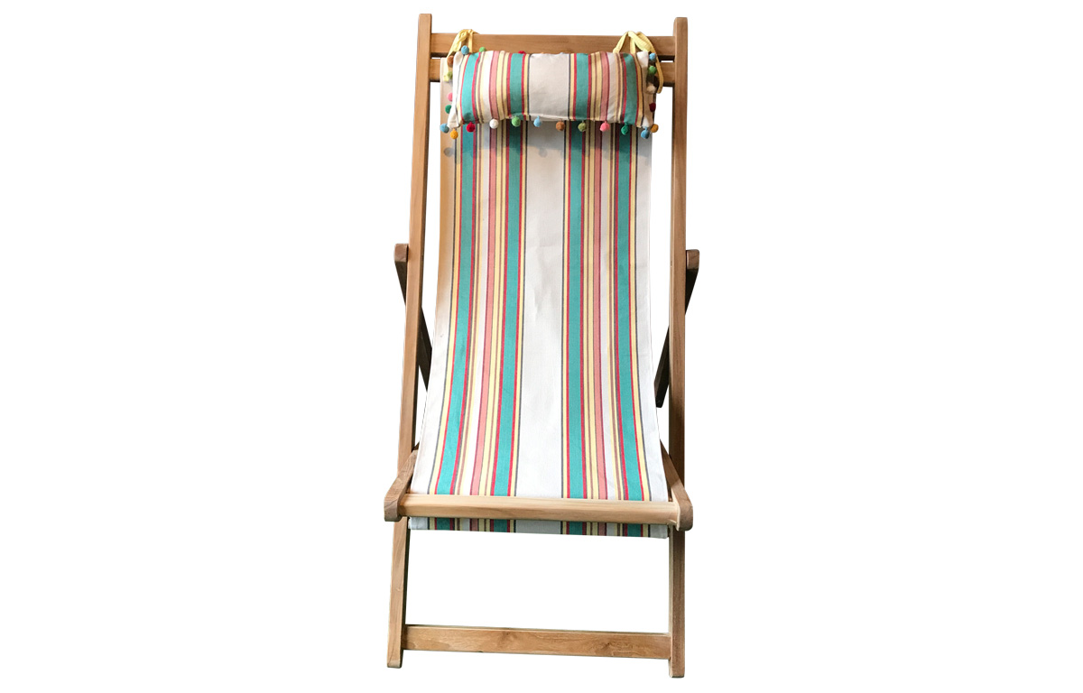 Vintage Look Premium Deck Chair with Removable Cover