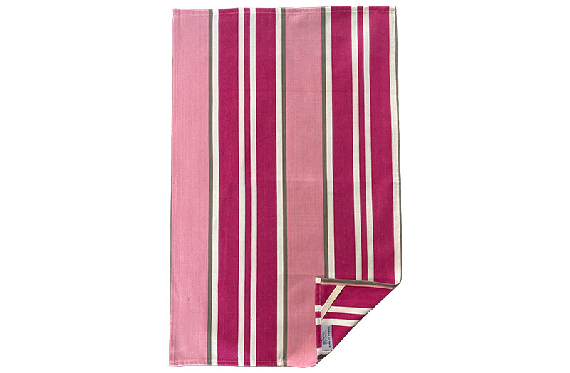 Pink Stripe Tea Towels - Kendo Pink Striped Tea Towel