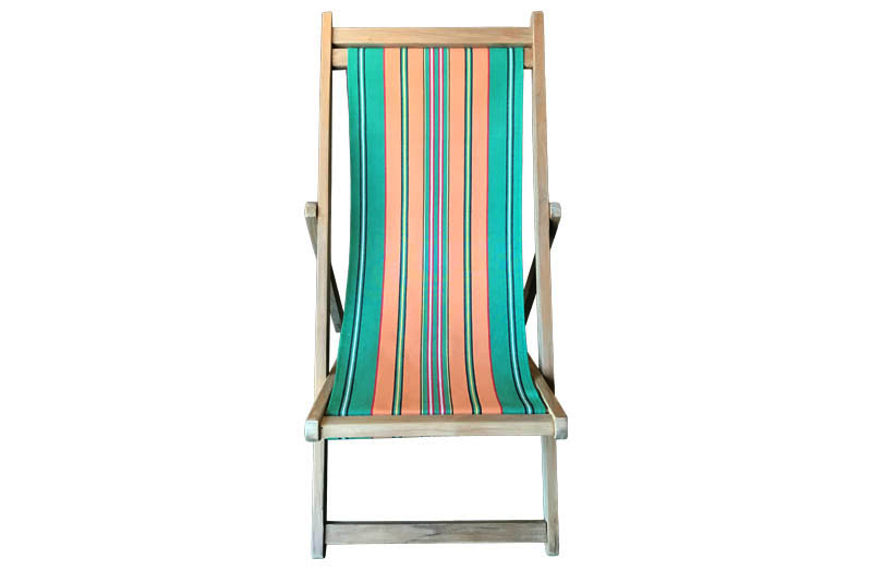 Vintage Green and Terracotta Stripe Premium Deck Chairs