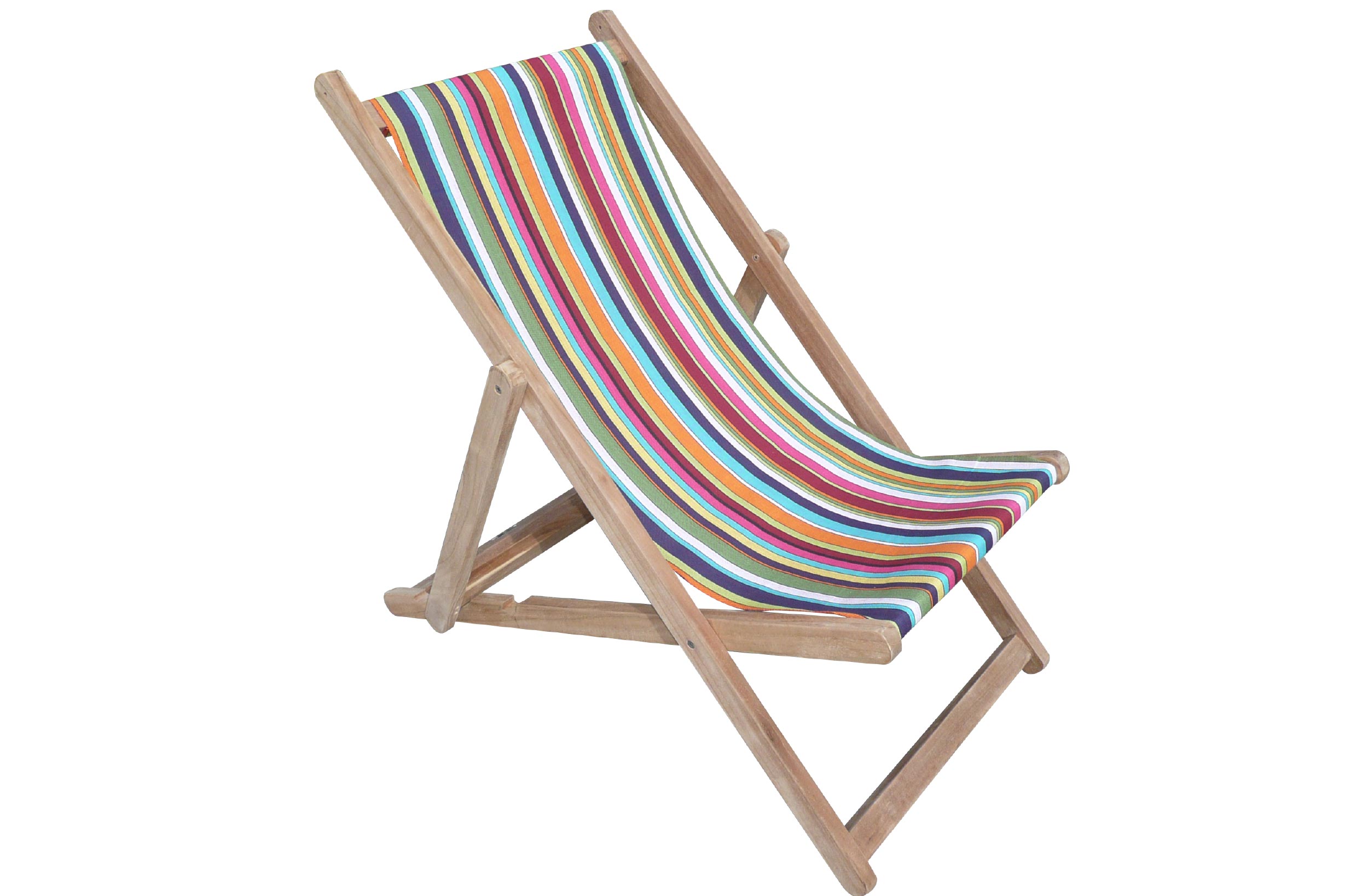 Rainbow Striped Deckchairs | Wooden Folding Deck Chairs Paintballing Stripes