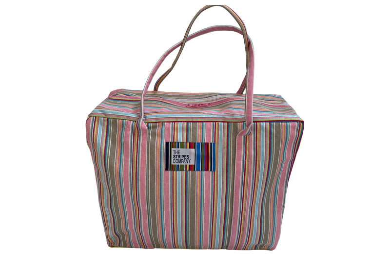 Pink, Taupe, Blue Soft Case Stripe Travel Bags