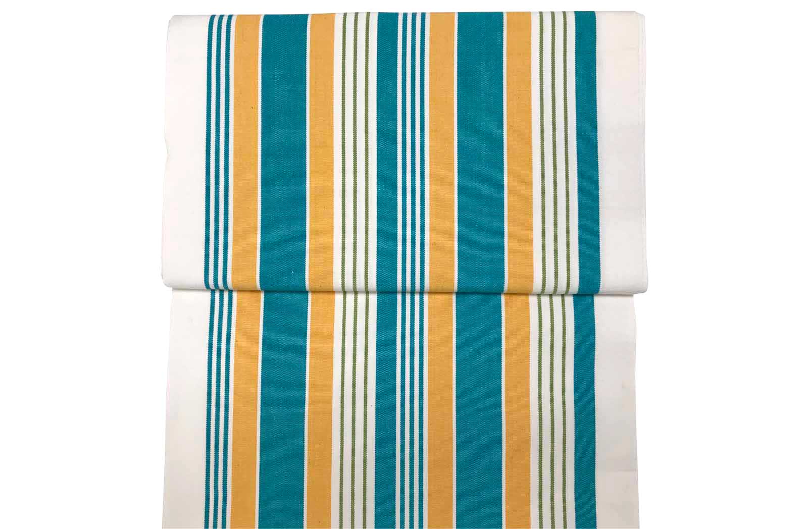 White, Turquoise, Yellow Striped Directors Chair Covers | Replacement Covers - Softball Stripe