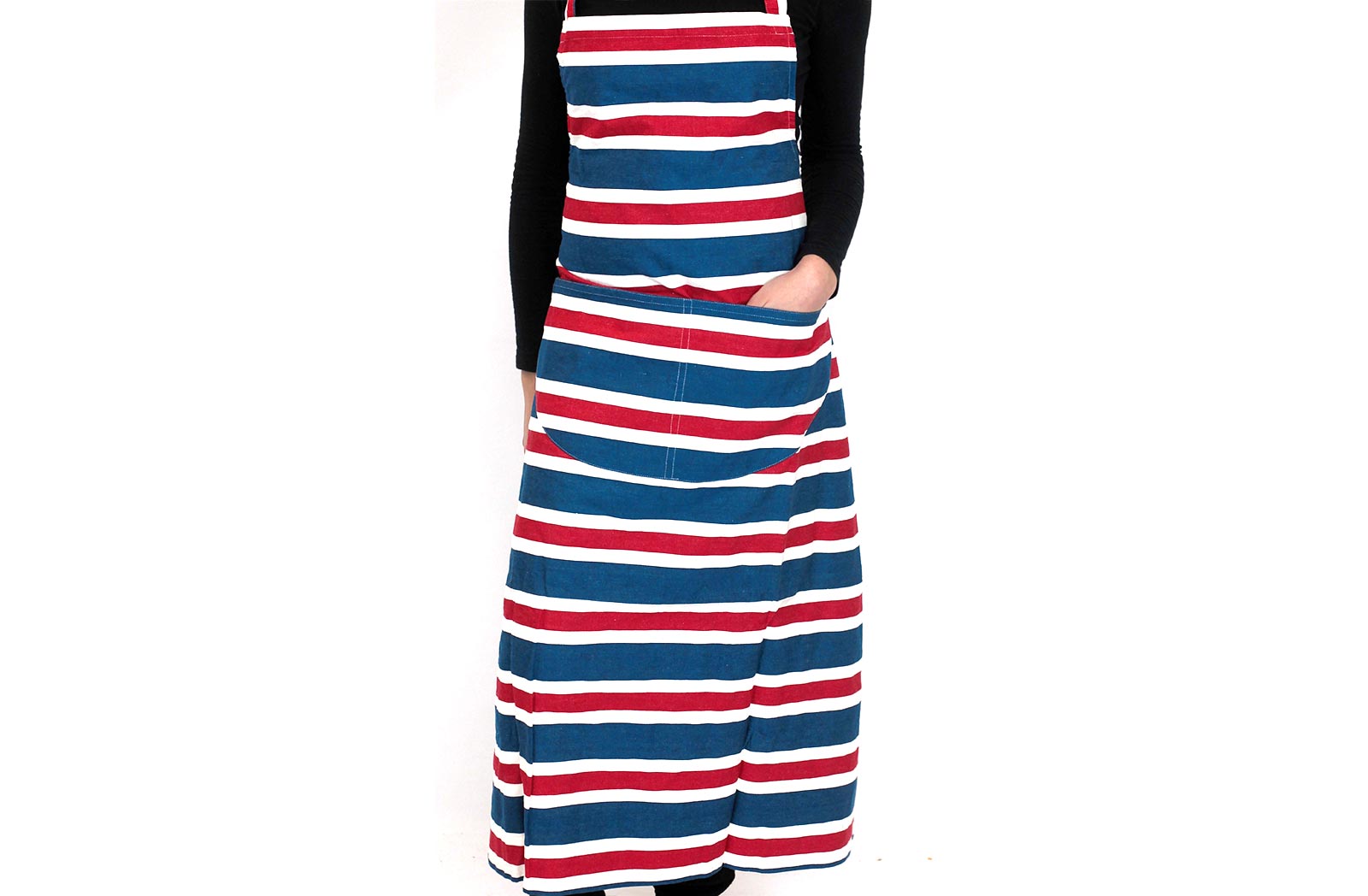 Blue Striped Aprons Blue Red White Stripes