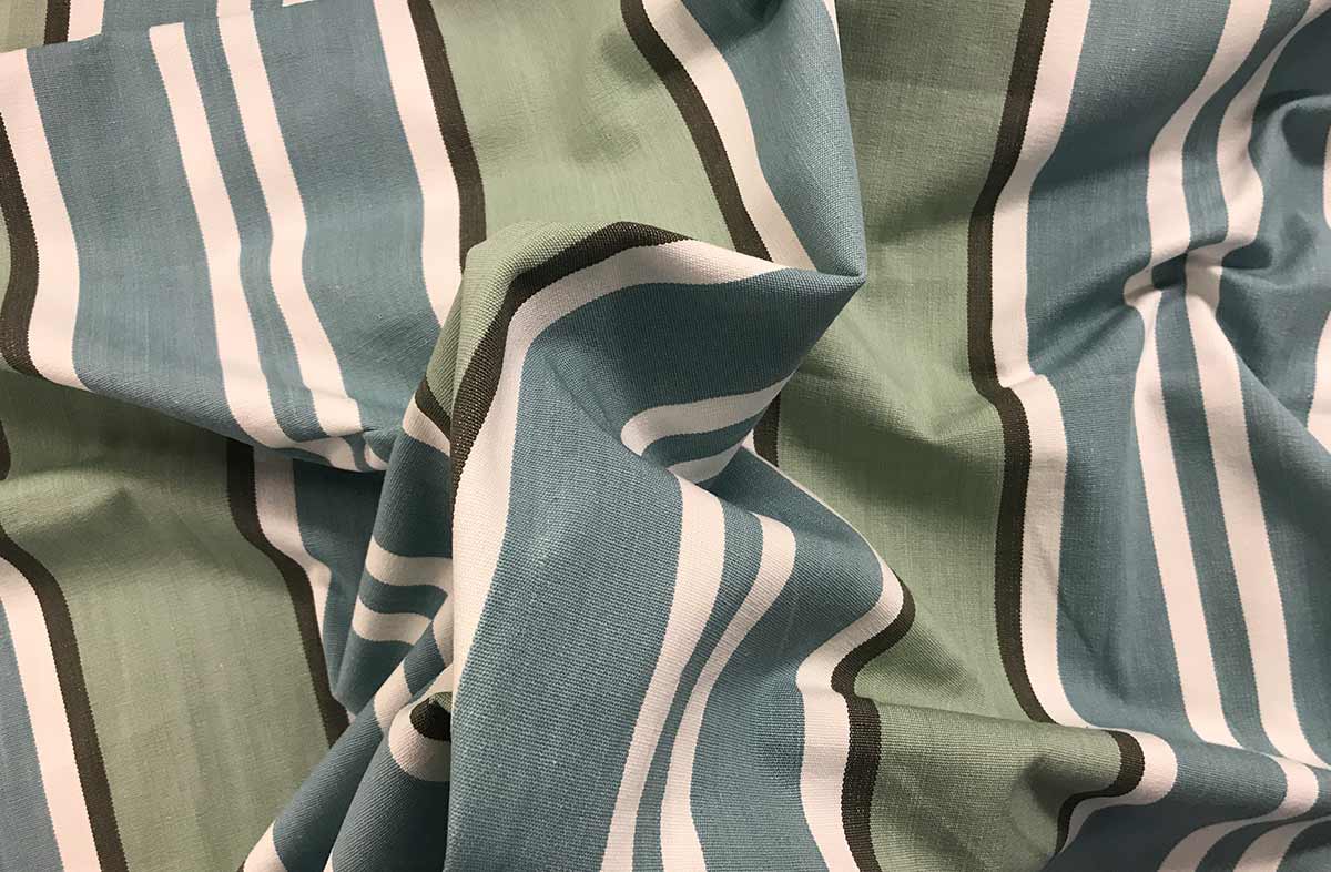 Teal Striped Fabric | Teal and Aqua Stripe Cotton Fabric