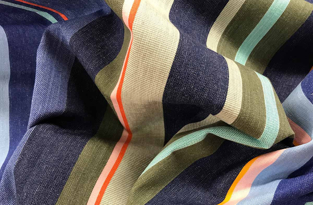 Navy Blue Striped Fabrics | Stripe Cotton Fabrics -  Kiting Stripe