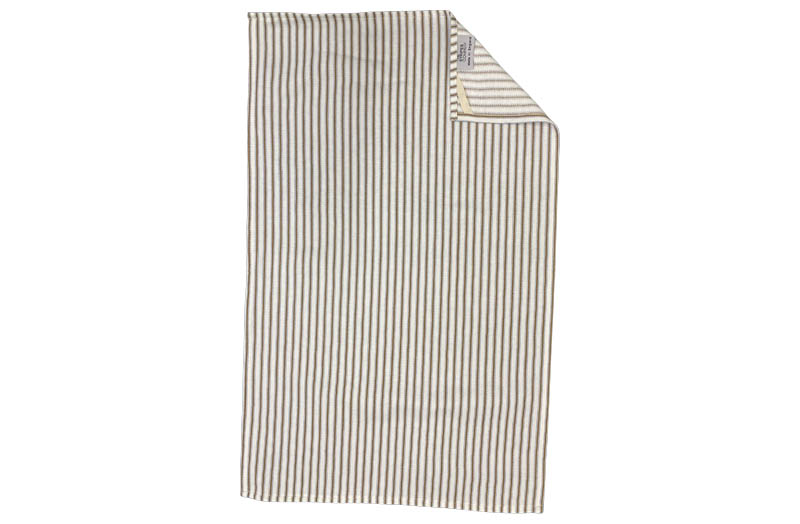 Cream, Taupe, Blue Stripe Tea Towels | Striped Teatowels