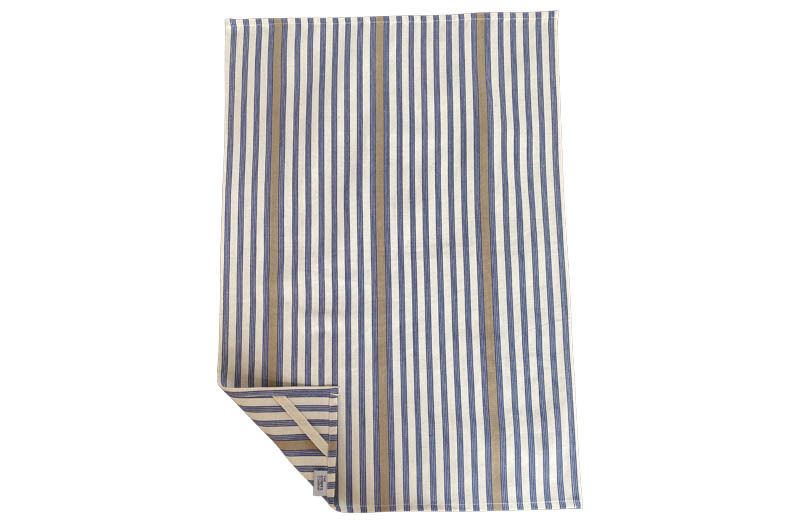 Cream, Blue, Beige Stripe Tea Towels