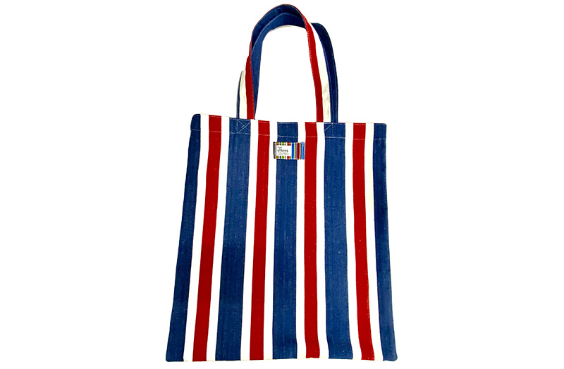 Red, White and Blue Striped Tote Bags 