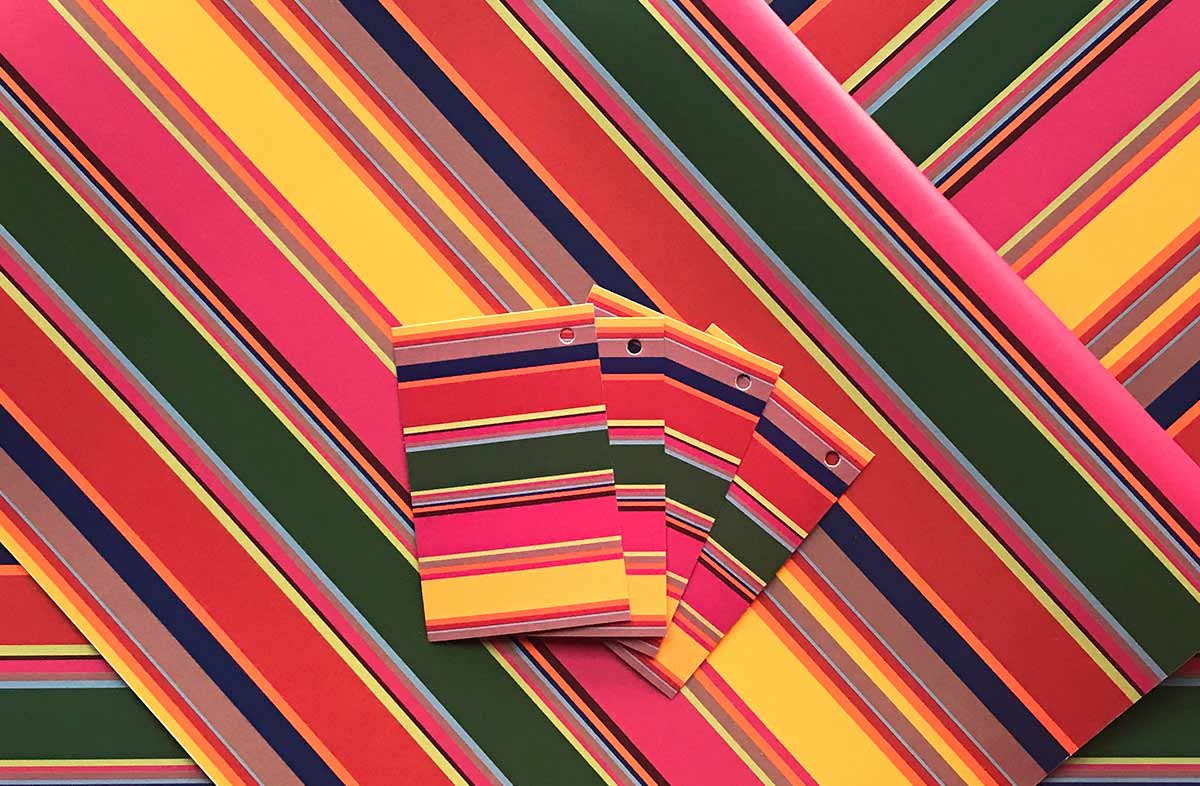 Holiday Colours Striped Wrapping Paper