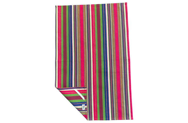 Hot Pink, Green, Purple Stripe Tea Towels | Striped Tea Towel