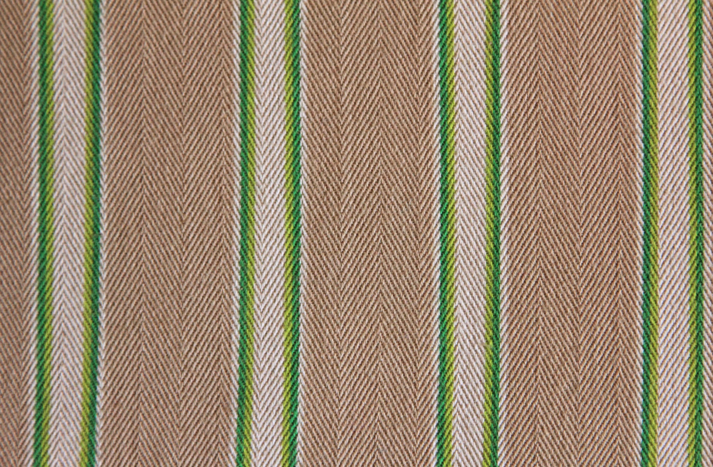 Beige and Green Ticking Fabrics The Stripes Company UK