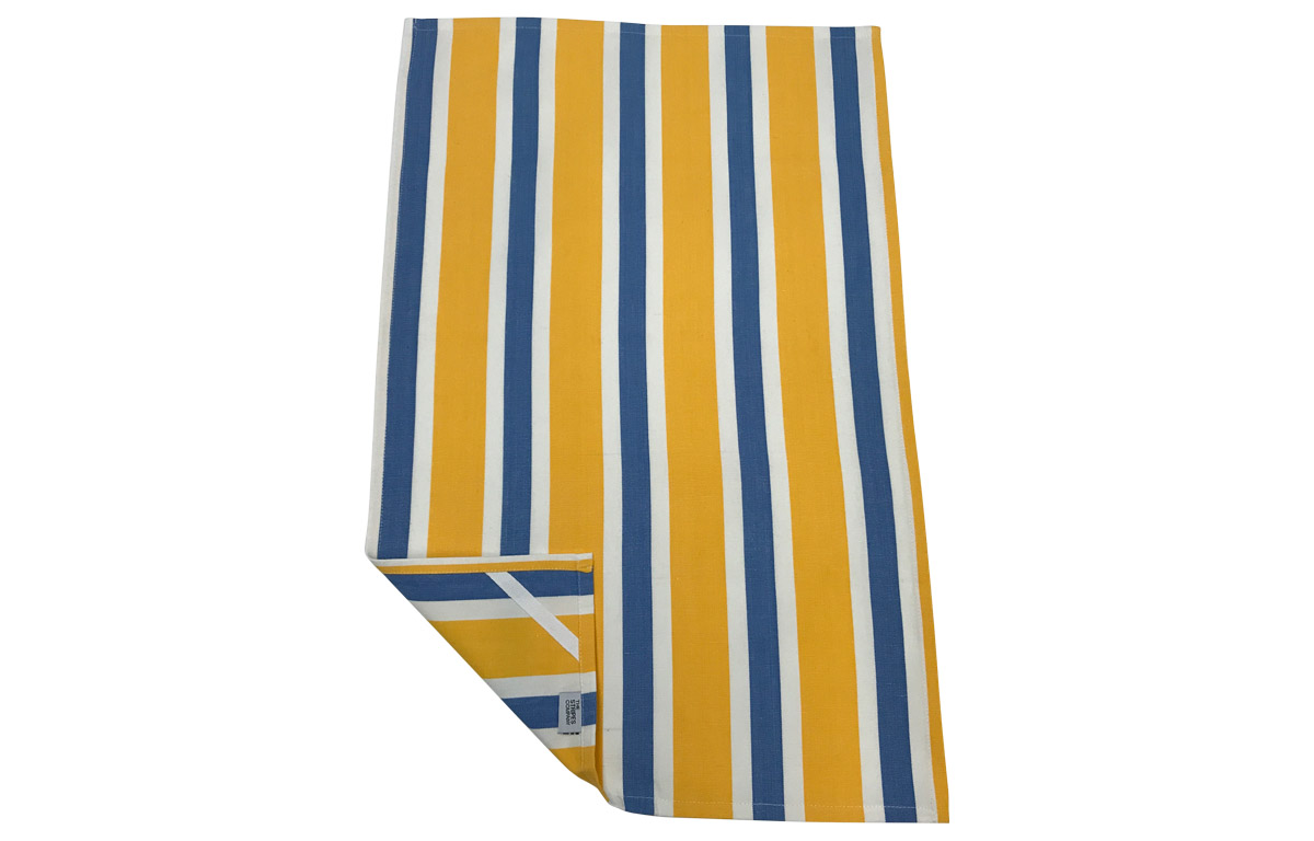 Yellow, Blue and White Striped Tea Towels